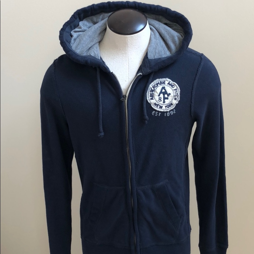 Abercrombie & Fitch waffle full-zip hoodie.